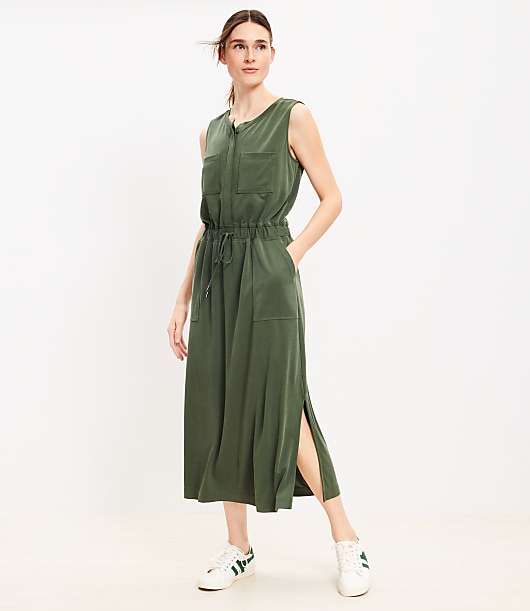 lou and grey sandwashed dress Lou & Grey Sandwashed Midi Pocket Shirtdress