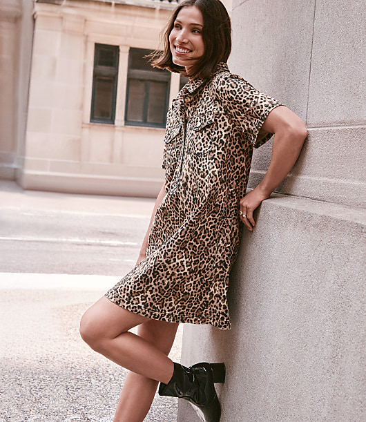 slim mini dress leopard ASTR the Label | Linen Leopard Mini Dress in Leopard Print
