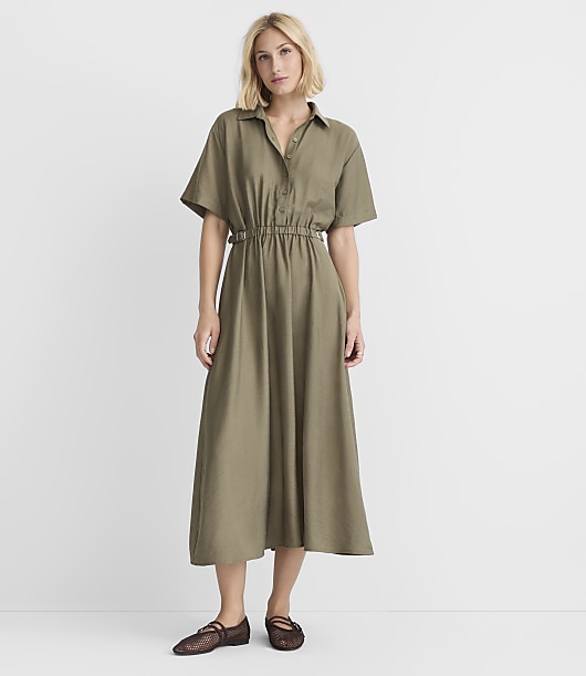 loft shirt dress Entro Multi Mix Print Long Midi S Onseam pockets Loft Poplin Wrap Mini Shirtdress