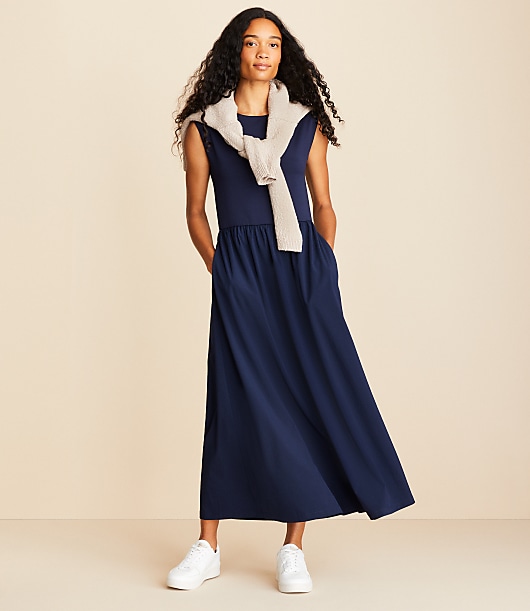 linen button through mini dress Faherty Linen-Blend Denim Malibu Mini Dress